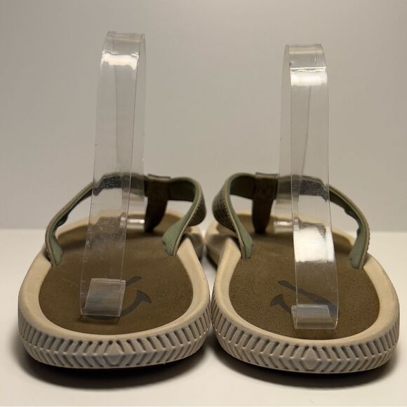 OluKai Mens Ulele Slip On Waterproof Leather Sandals in Clay Mustang M8 - Picture 3 of 9